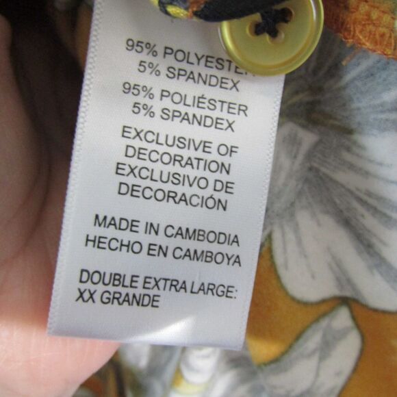 Room Service Yellow Floral Pajama Top Women’s Size 2XL New - Picture 3 of 3